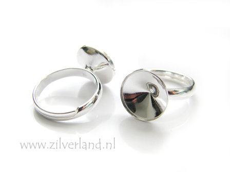 Sterling Zilveren Ring voor UV Hars/Resin of Swarovski Rivoli 12mm