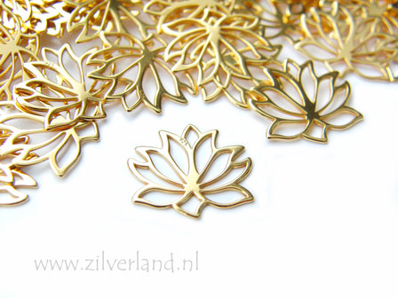 1 Stuk Sterling Zilveren Hanger/Chandelier- Lotusbloem Verguld