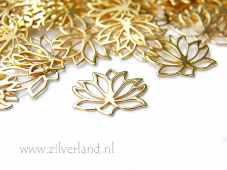 1 Stuk Sterling Zilveren Hanger/Chandelier- Lotusbloem Verguld