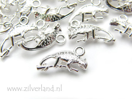 1 Stuk Sterling Zilveren Hanger- Kameleon