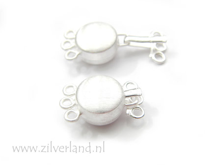 Sterling Zilveren Bakslot Gesatineerd- 3 Rij