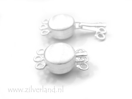 Sterling Zilveren Bakslot Gesatineerd- 3 Rij