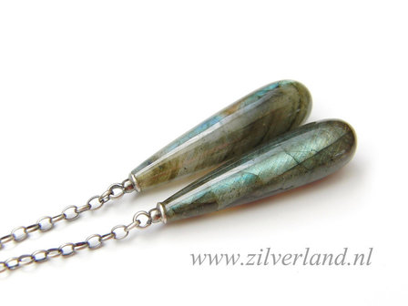 Edelstenen Oorbellen met Labradoriet