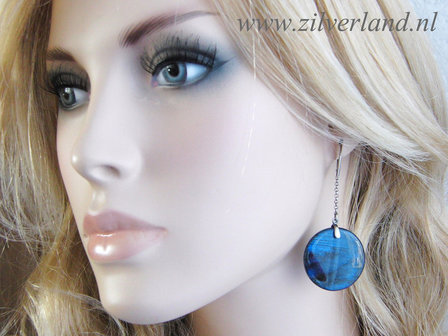 Gereserveerd- Zilveren Oorbellen met Labradoriet en Lapis Lazuli