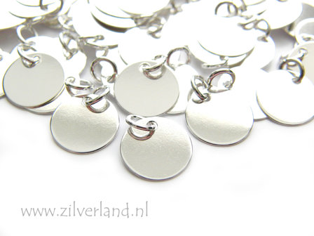 10mm-0,35mm Sterling Zilveren Bedel, Sieradenlabel, Naamlabel- Rond