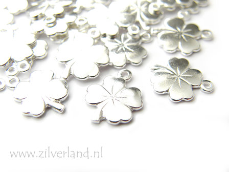 Sterling Zilveren Bedel- Klavertje Vier