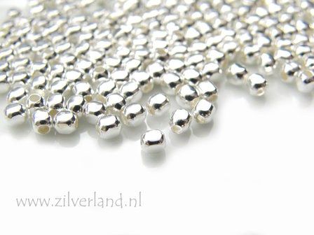 50 Stuks 3mm Sterling Zilveren Kralen- Kubus