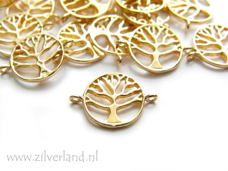 Sterling Zilveren Hanger/Connector- Levensboom Verguld