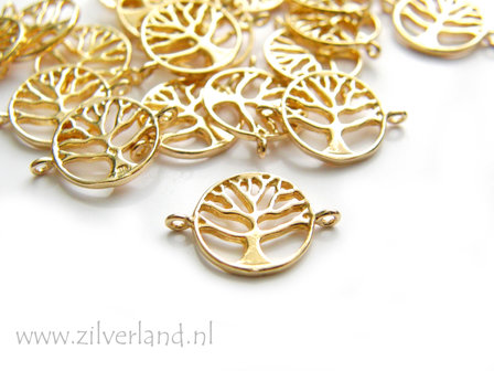 Sterling Zilveren Hanger/Connector- Levensboom Verguld