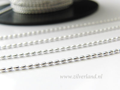 10cm Sterling Zilveren Balletjesketting- Ovaal