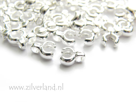2 Stuks Sterling Zilveren Eindstuk/Klem