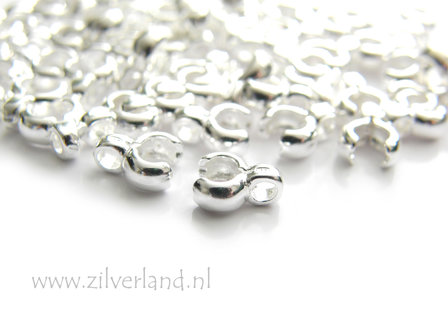 2 Stuks Sterling Zilveren Eindstuk/Klem