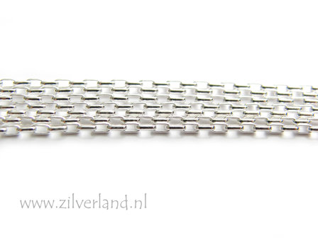 1 Meter Sterling Zilveren Jasseron- Rolo Rechthoek