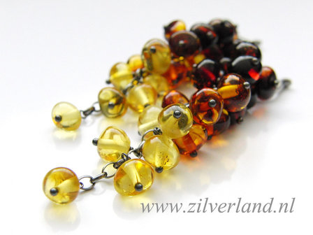 Handgemaakte Sterling Zilveren Oorbellen met Barnsteen