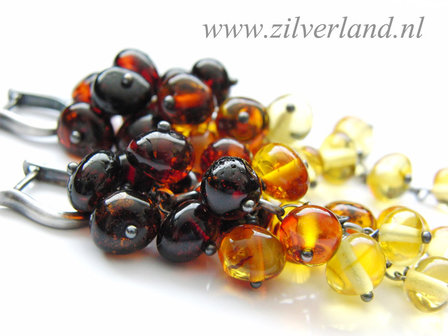 Handgemaakte Sterling Zilveren Oorbellen met Barnsteen