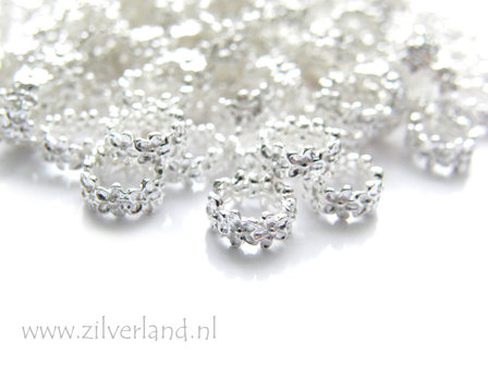 2 Stuks Sterling Zilveren Spacer- Bloemen