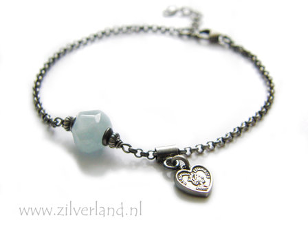 Handgemaakte Edelstenen Armband met Aquamarijn