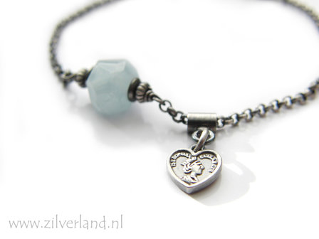 Handgemaakte Edelstenen Armband met Aquamarijn