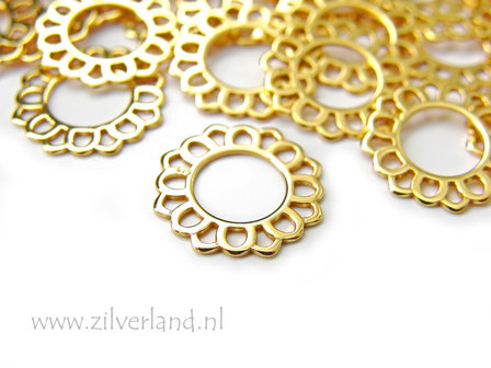 12mm Sterling Zilveren Hanger/Connector- Verguld