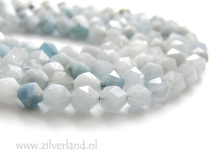 6mm Aquamarijn Edelstenen Kralen- Facet