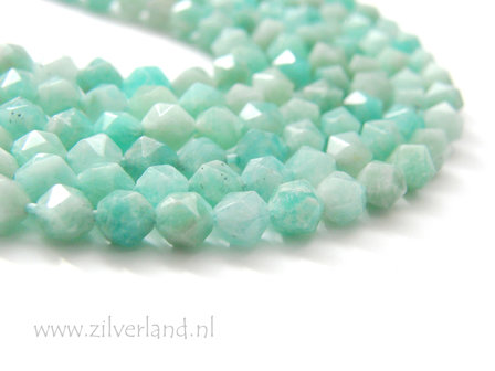 6mm Amazoniet Edelstenen Kralen- Facet