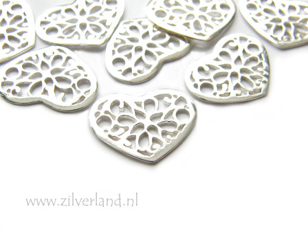 Sterling Zilveren Filigrain Connector- Hart