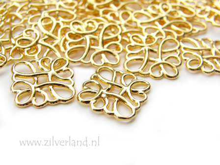 Sterling Zilveren Filigrain Hanger/Connector- Verguld