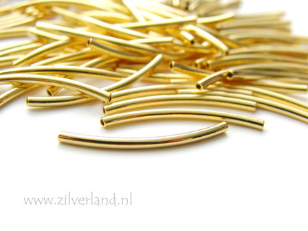 10 Stuks 25mm Sterling Zilveren Buiskralen- Verguld