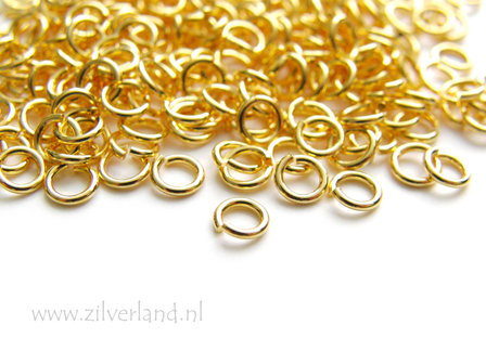 10 Stuks 0,80x4,40mm Sterling Zilveren Montageringen- Verguld