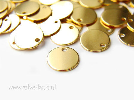 9mm-0,50mm Sterling Zilveren Hangertje/Sieradenlabeltje- Verguld