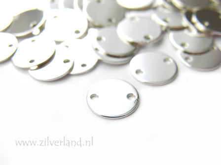 9mm-0,50mm Sterling Zilveren Connector- Rond