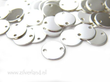 9mm-0,50mm Sterling Zilveren Connector- Rond