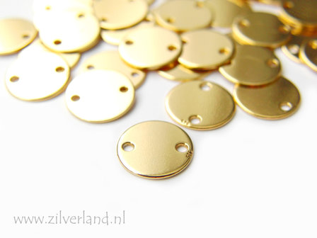 9mm-0,50mm Sterling Zilveren Connector- Rond Verguld