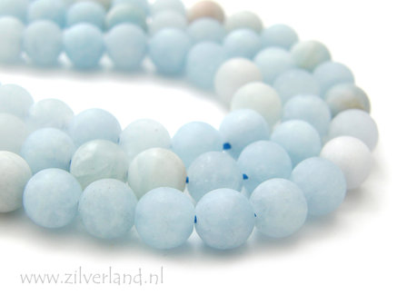 8mm Aquamarijn Edelstenen Kralen- Mat