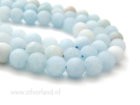 8mm Aquamarijn Edelstenen Kralen- Mat