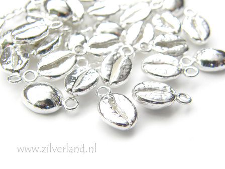 1 Stuk Sterling Zilveren Hanger- Koffieboon