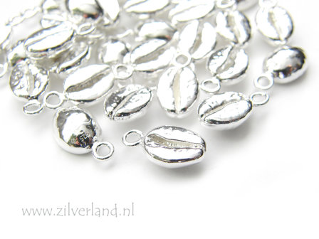 1 Stuk Sterling Zilveren Hanger- Koffieboon