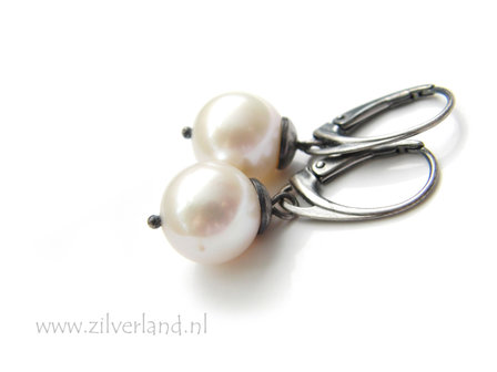 Handgemaakte Edelstenen Oorbellen met Zoetwaterparels