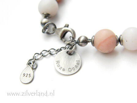 Handgemaakte Edelsteen Armband met Roze Opaal