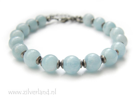 Handgemaakte Edelstenen Armband met Aquamarijn