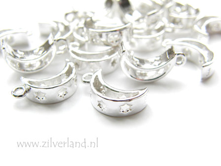 1 Stuk Sterling Zilveren Hanger- Maan met Sterren
