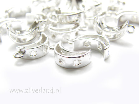 1 Stuk Sterling Zilveren Hanger- Maan met Sterren