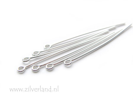 10 Stuks 0,80x4,0cm Sterling Zilveren Kettelstiften