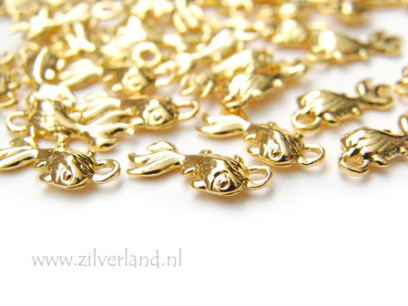1 Stuk Sterling Zilveren Hanger- Vis Verguld