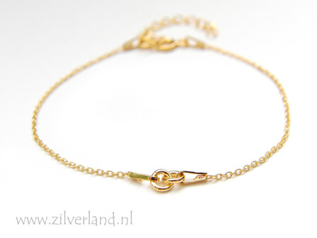 15cm+4cm Sterling Zilveren Armband- Verguld