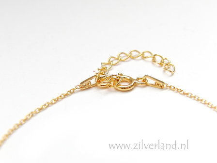 15cm+4cm Sterling Zilveren Armband- Verguld