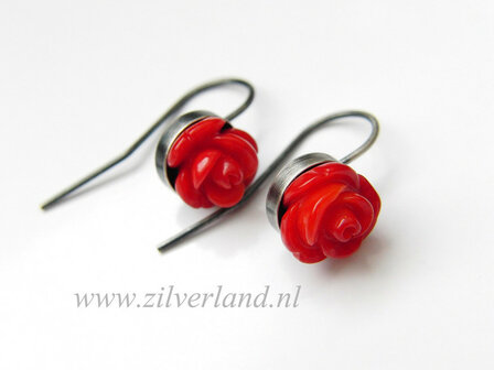- Handgemaakte Zilveren Oorbellen met Koraal