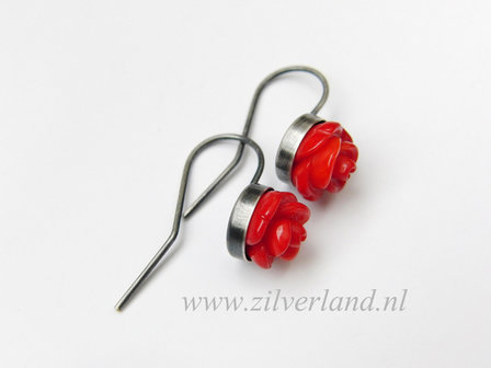 - Handgemaakte Zilveren Oorbellen met Koraal