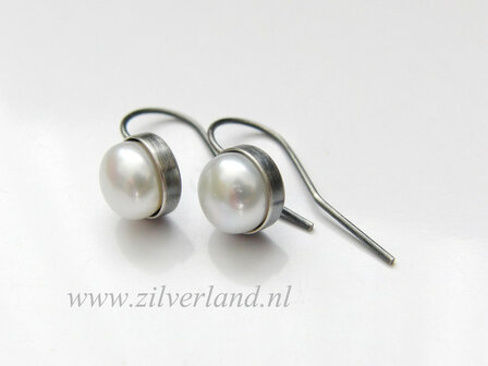 Handgemaakte Zilveren Oorbellen met Parels