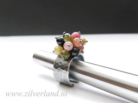Handgemaakte Sterling Zilveren Ring met Toermalijn